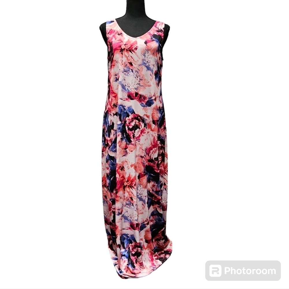 Apt. 9 Sleeveless Floral Maxi Dress 95% Polyester 5% Spandex Size M